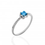 Δαχτυλίδι Γυναικείο Χρυσό με ορυκτό Μπλε Τοπάζιου .